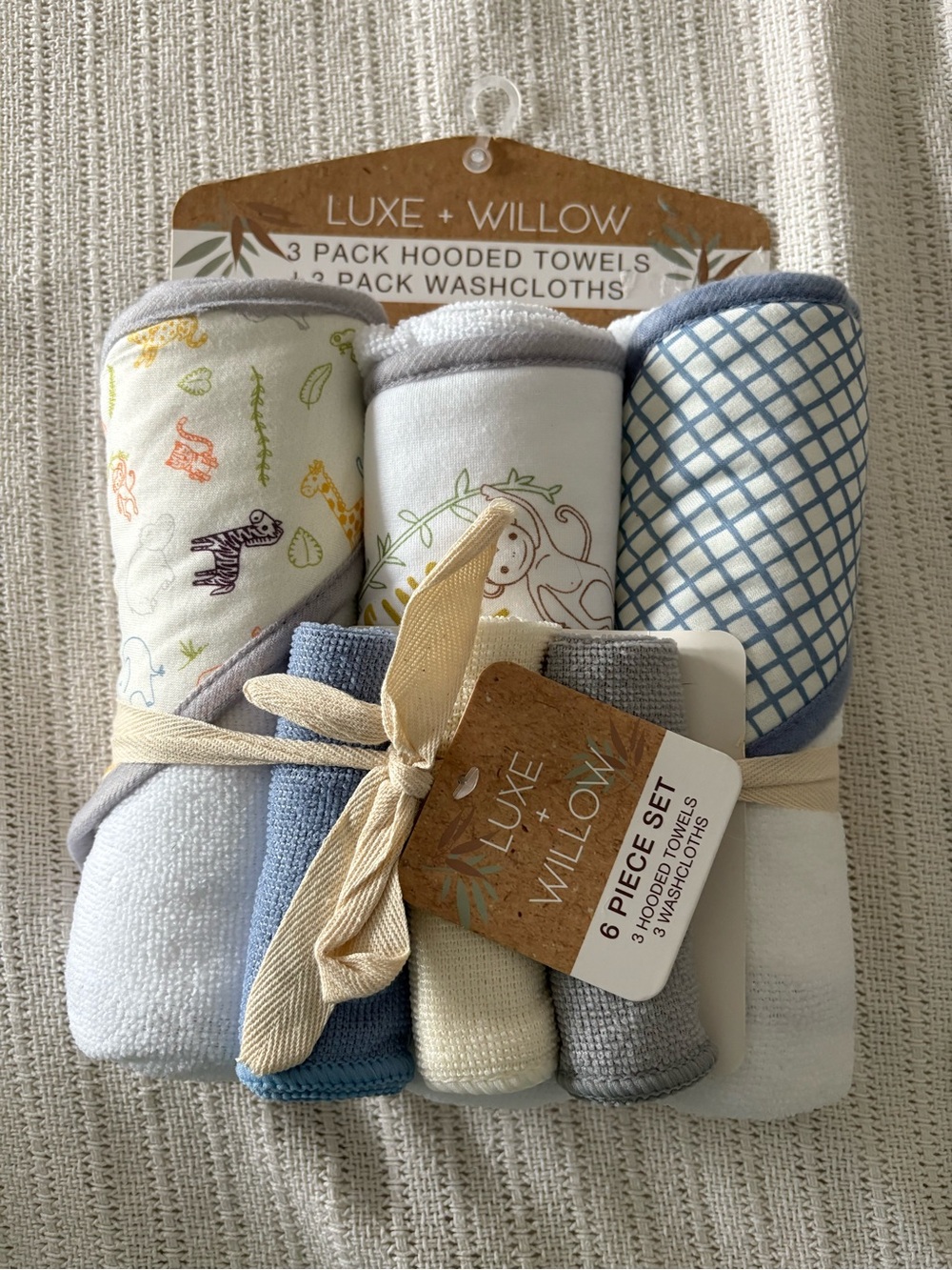 Luxe + Willow Baby Hooded Towel & Washcloth Set